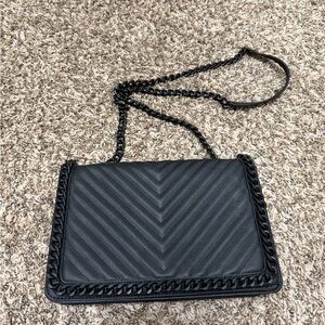 Aldo Chic Black Chevron Crossbody Bag